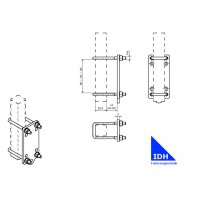 Montagesatz f&uuml;r Klemmst&uuml;tzen 40x40, Profilh&ouml;he 80-120 mm, Klemmbreite 60-80