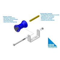 Bugrolle/Kielrolle 130 mm h&ouml;henverstellbar